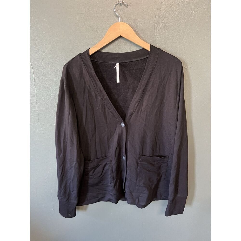 Soma Womens Black Long Sleeve Button Up Cardigan Sweater Size Large